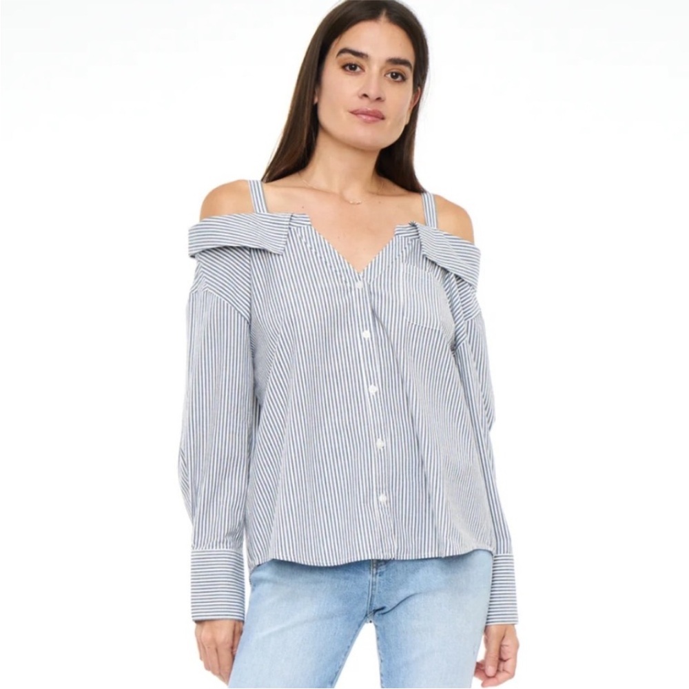 Pistola off the shoulder button up collared shirt, Medium